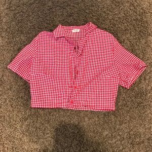 Red & White Crop Top